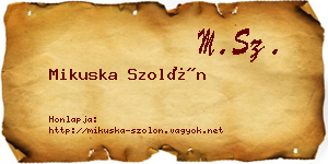 Mikuska Szolón névjegykártya